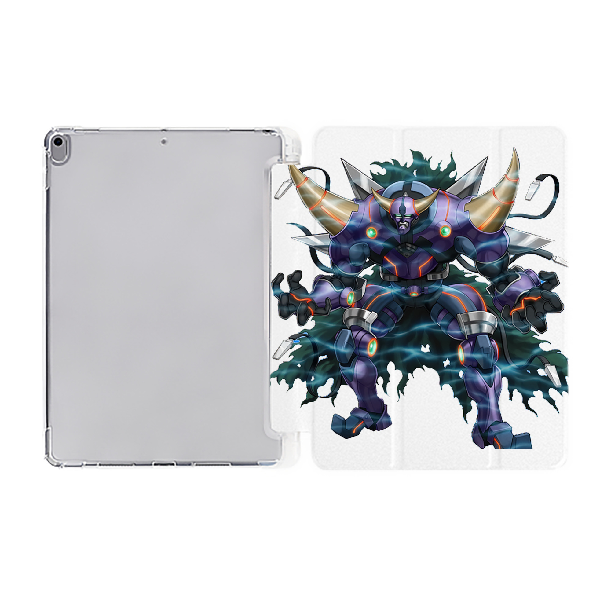 （画像用） 遊☆戯☆王 Yu-Gi-Oh! IPad ケース ペン収納付き 三つ折りスタンド PUレザー×シリコン 対応機種9.5/10.5/10.9インチ